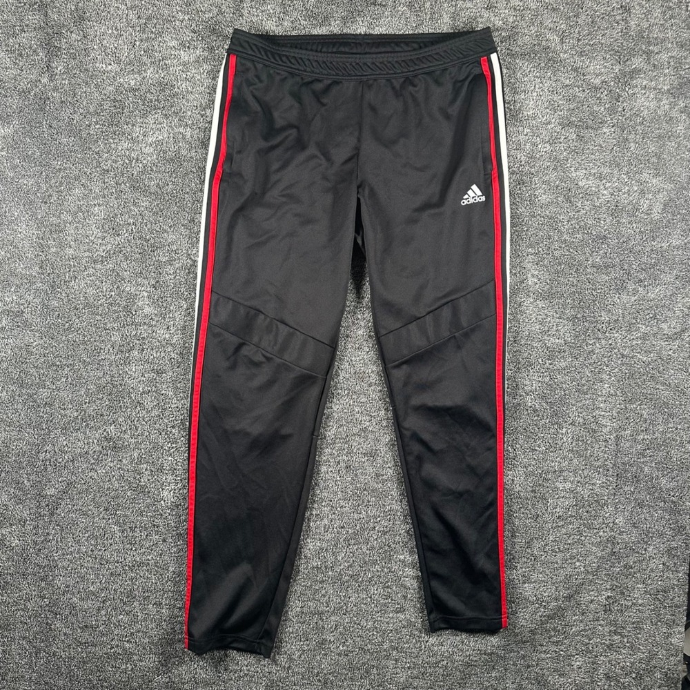 Adidas Track Pants Mens XL Tiro 17 Black Red White Blue Stripe Soccer Joggers